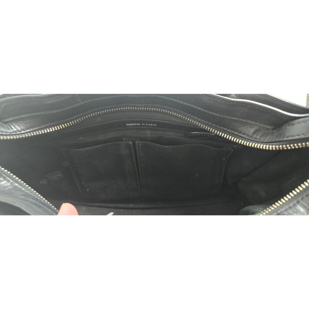 Rebecca Minkoff Bedford Zip Leather Satchel Bag Double Top Handles Crossbody - Picture 5 of 7